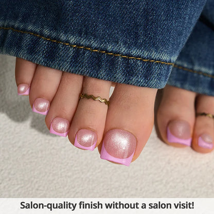 XCOATTIPS® French Brighter Pastel Toe Nail - Cat-Eye Base Square