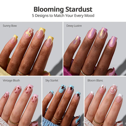 Blooming Stardust Short Square - Soft Gel Press On