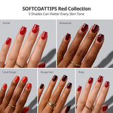 SOFTCOATTIPS™ Red Collection Five Shades Extra Short Square
