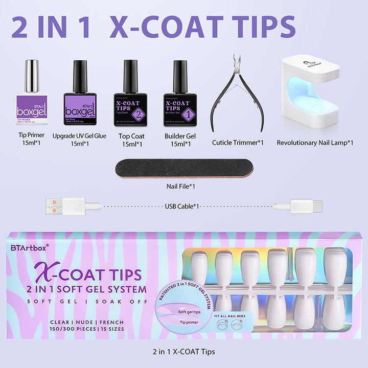 X-Coat Tips®Natural Kit - Short Coffin
