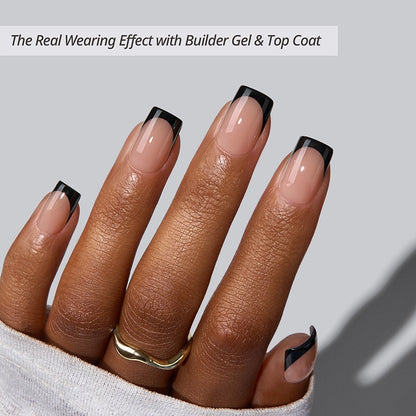 XCOATTIPS® French - Short Square Black Tips