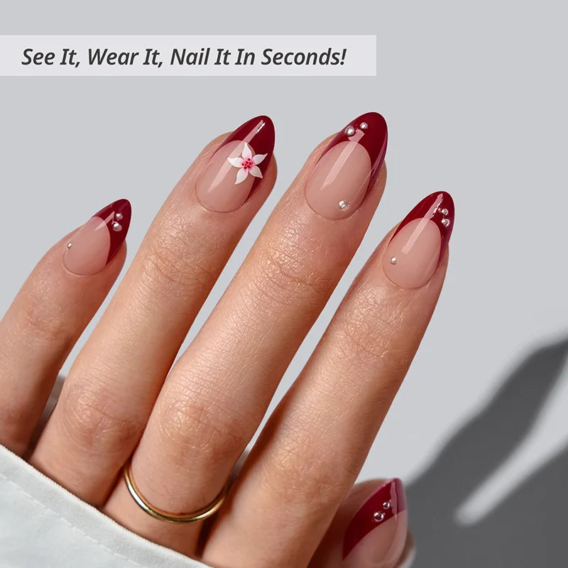 Rococo Bloom Almond Nails - XCOATPRESS