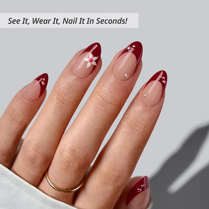 Rococo Bloom Almond Nails - XCOATPRESS