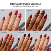 SOFTCOATTIPS™ Red Collection Five Shades Short Almond