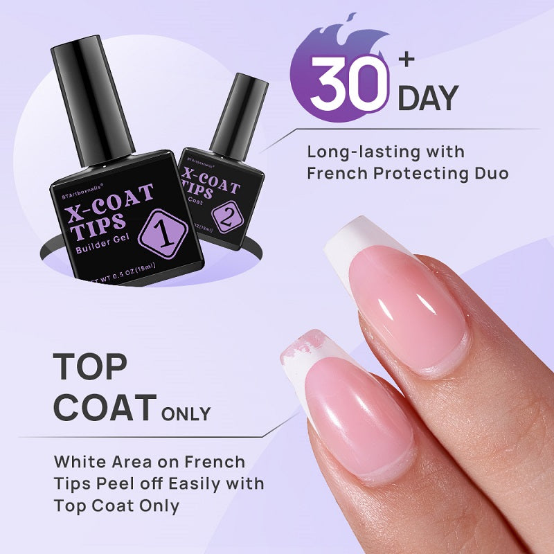 XCOATTIPS® Protecting Duo Builder Gel + Top Coat BTArtbox Nails