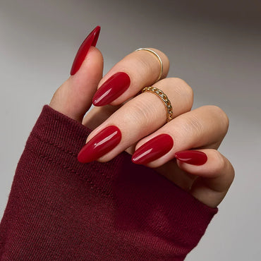 Red Icon Medium Almond Nails