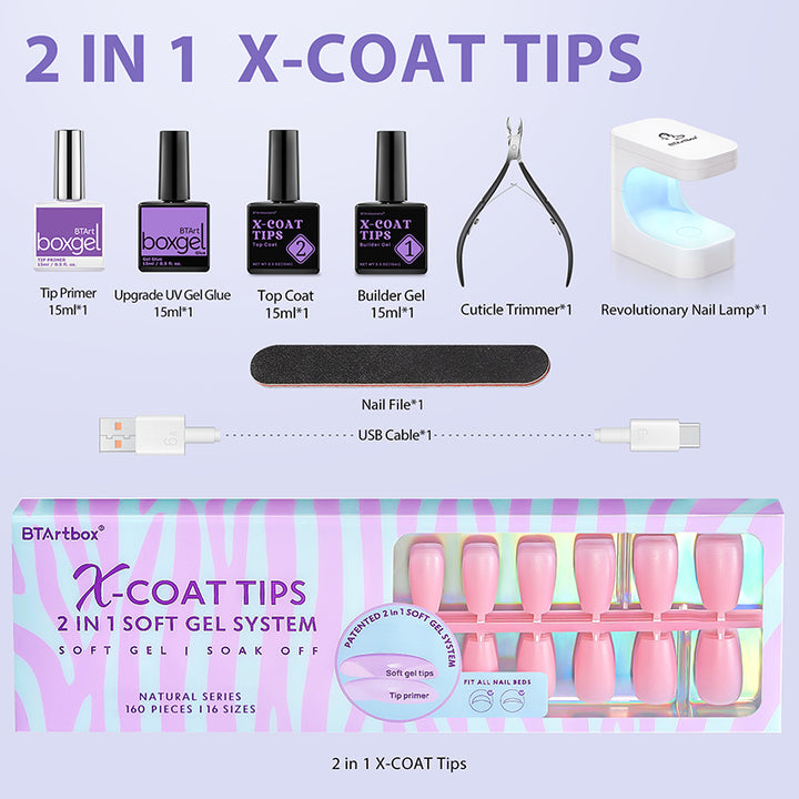 X-Coat Tips®Natural Kit - Short Coffin