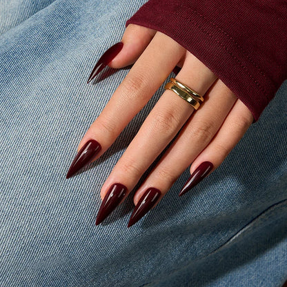 Coffee Crush Long Stiletto Nails