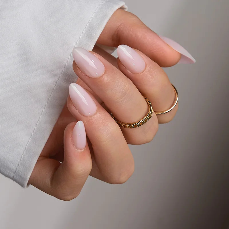 Nude Icon Short Almond Nails