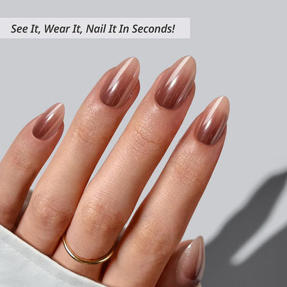 Molten Chrome Almond Nails - Soft Gel Press On