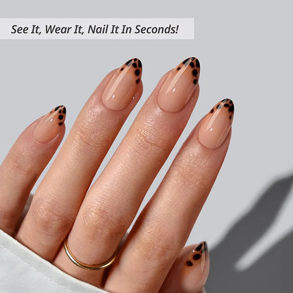 Espresso Leopard Almond Nails - XCOATPRESS