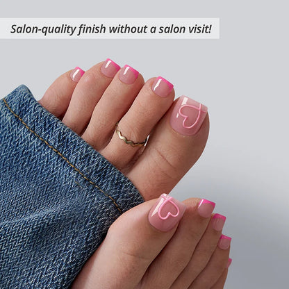 Soft Romance Square - Press On Toe Nail