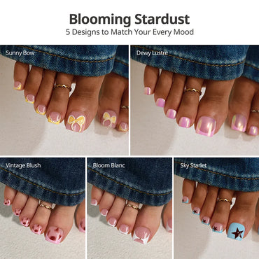 Blooming Stardust Toe Nail - Soft Gel Press On