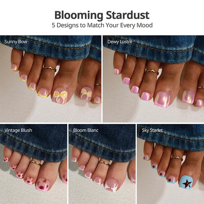 Blooming Stardust Toe Nail - Soft Gel Press On