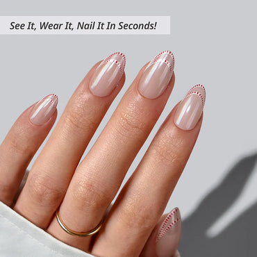 Peppermint Kiss Almond Nails - Soft Gel Press On