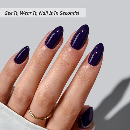 Storm Black Almond Nails - Soft Gel Press On