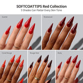 SOFTCOATTIPS™ Red Collection Five Shades Long Stiletto