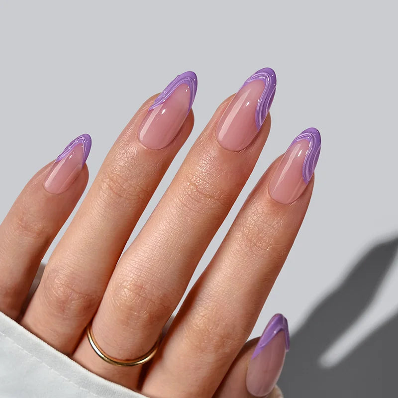 3D French Nails Medium Almond