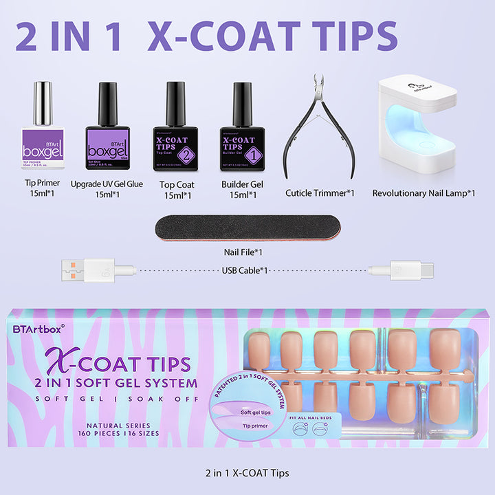 X-Coat Tips®Natural Kit - Medium Square