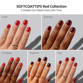 SOFTCOATTIPS™ Red Collection Five Shades XXS Squoval
