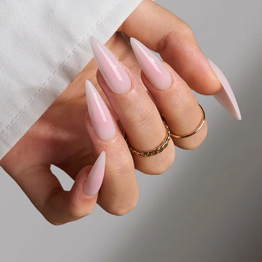 Bold Blush Long Stiletto Nails
