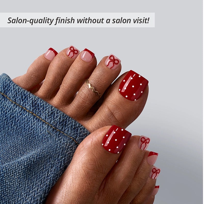 Weekend Getaway Series Square Press On Toe Nails
