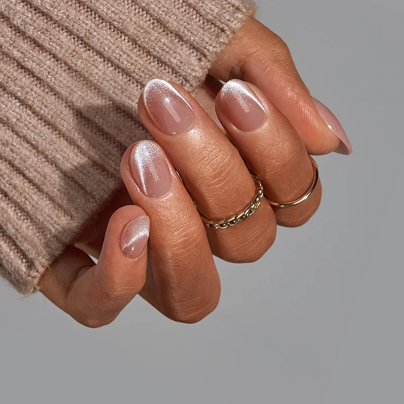 Shimmer Petal Extra Short Oval Nails