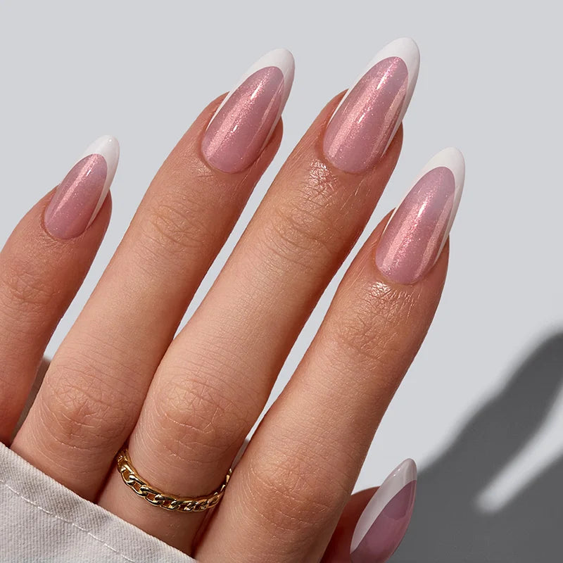 XCOATTIPS® French - Glitter Base Medium Almond 90 Pcs