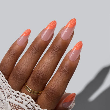 3D French Nails Medium Almond