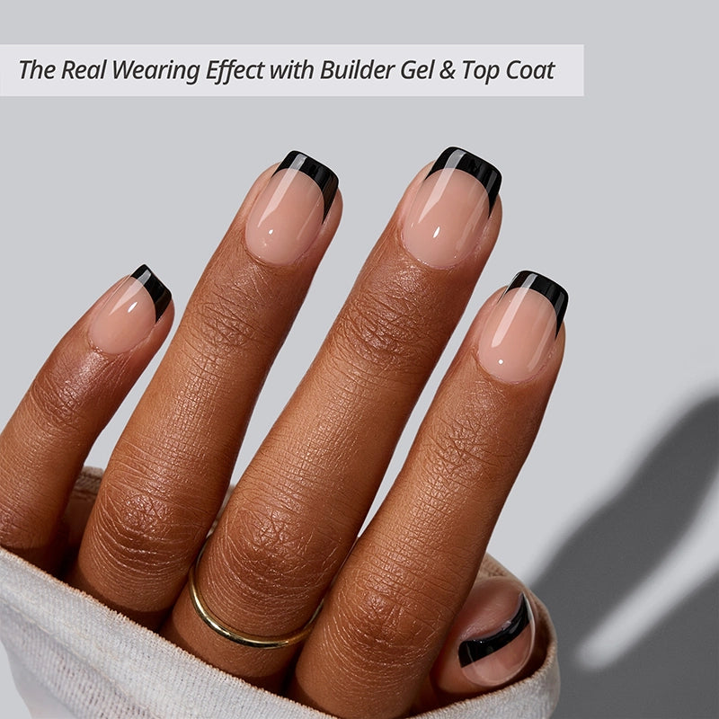 XCOATTIPS® French - Extra Short Squoval Black Tips