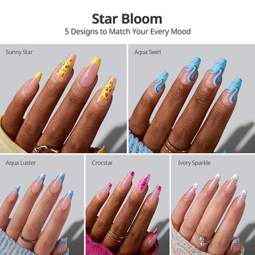 Star Bloom Ballerina Media - Unghie adesive in gel morbido