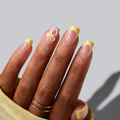 Blooming Stardust Short Square - Soft Gel Press On