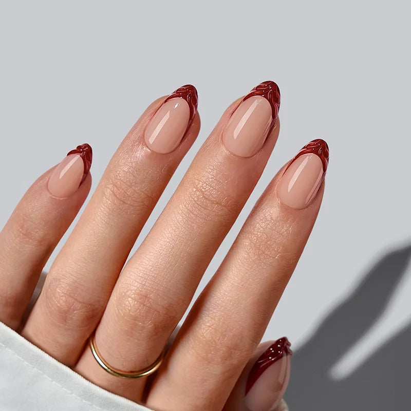 Lucky Stripe Almond Nails - XCOATPRESS