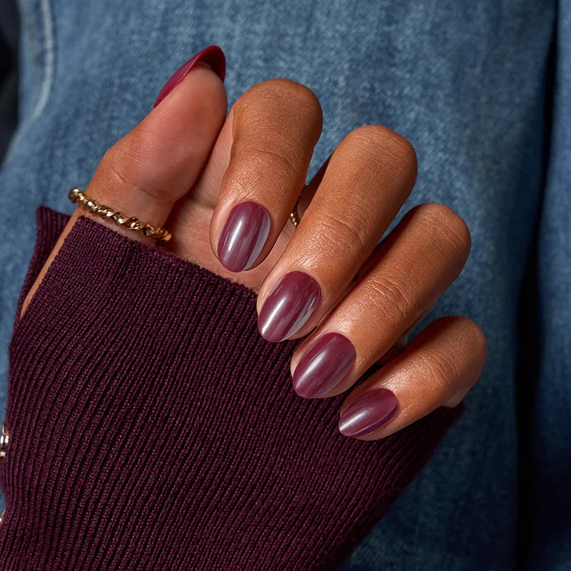 Cherry Roast Extra Short Oval Nails