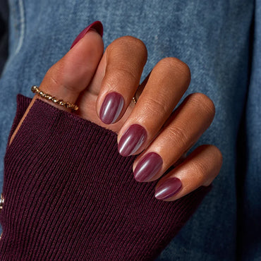 Cherry Roast Extra Short Oval Nails