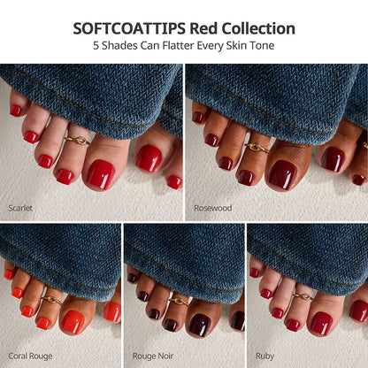 SOFTCOATTIPS™ Red Collection Five Shades Toe Nail