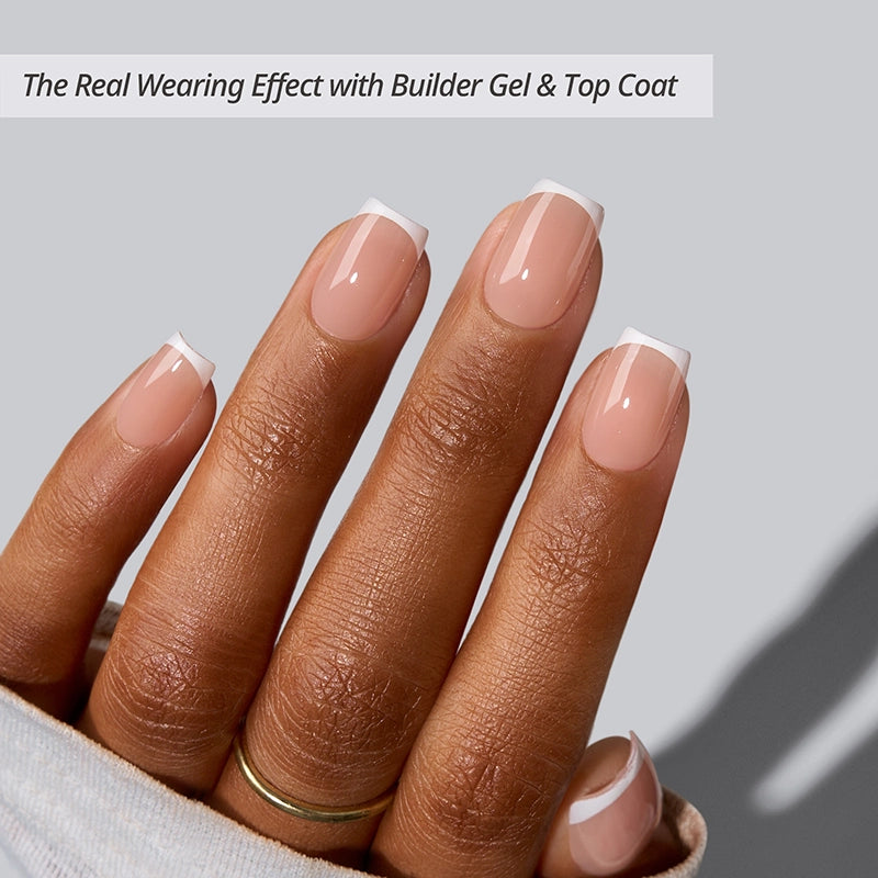 White French Extra Short Coffin Nails
