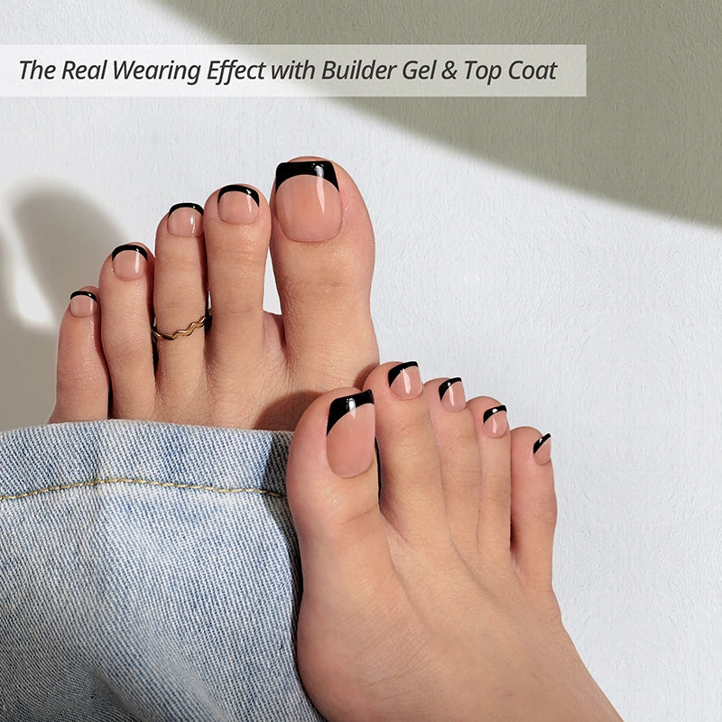 XCOATTIPS® Toe Nail - Long Squoval Black Tips