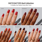 SOFTCOATTIPS™ Red Collection Five Shades Short Square