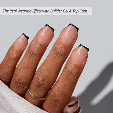 XCOATTIPS® French - Extra Short Coffin  Black Tips