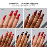 SOFTCOATTIPS™ Red Collection Five Shades Long Square