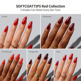 SOFTCOATTIPS™ Red Collection Five Shades Medium Almond