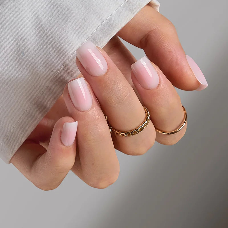 Soft Blush Extra Short Squoval Nails 