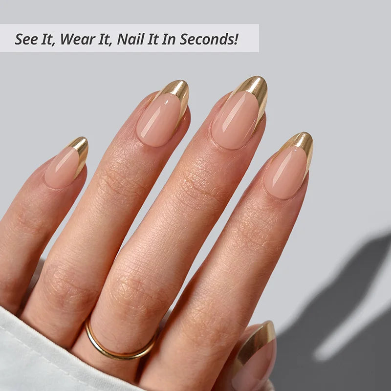 Gilded Countdown Almond Nails - XCOATPRESS