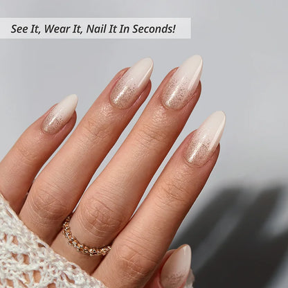 Champagne Frost Almond Nails - Soft Gel Press On