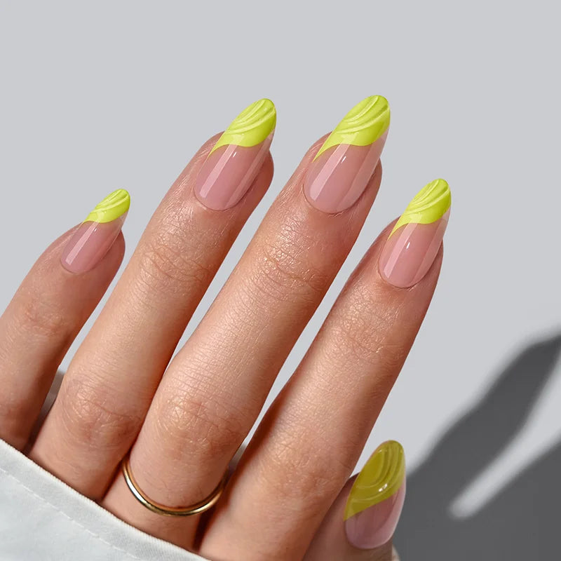 3D French Nails Medium Almond