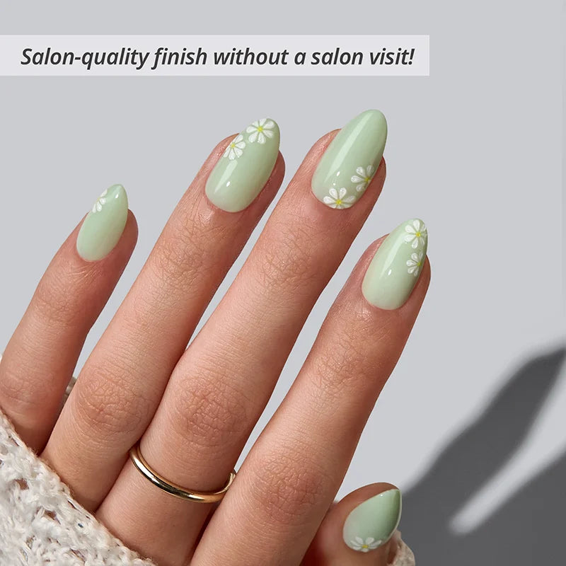 Meadow Daisy Almond Nails - Soft Gel Press On