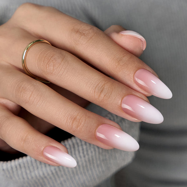 Pink Ombre Medium Almond Nails - Press On Nails