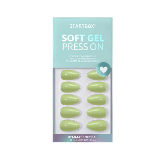 Court Green Almond Nails - Soft Gel Press On