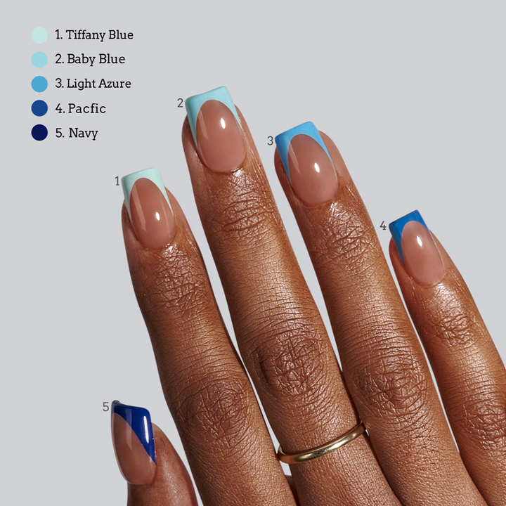 XCOATTIPS® French - Short Square Blue Pastel Tips